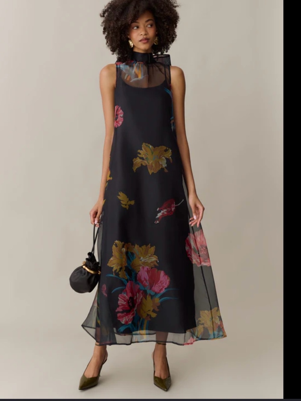 NWT CAARA Melody Tulip Garden Floral Organza Ted Baker Factory Maxi Dress XL